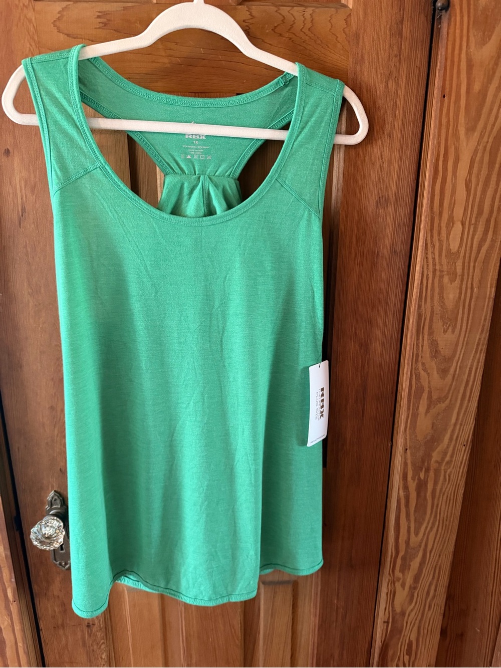 RBX Bright Green Racerback Tank with Gathered Back